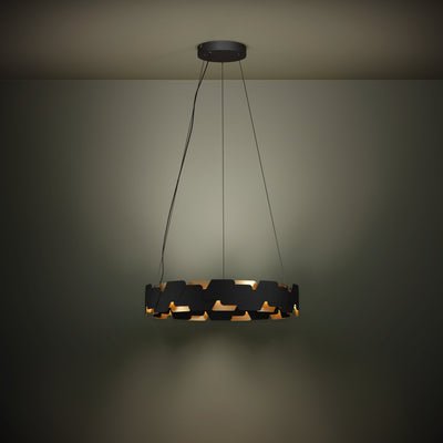 Altagracia LED Pendant Light 72w Black/Gold in the room