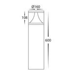 600mm LED Bollard Light 18w Large in Black Havit Commercial - HCP-262530