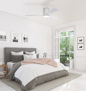 52" Iluka DC Ceiling Flush Fan With CCT LED Light in the room