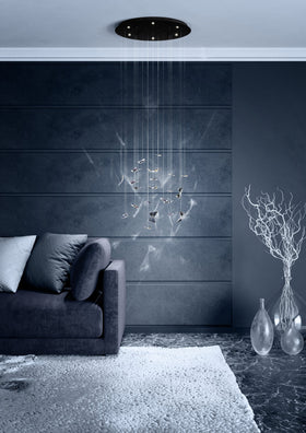 Eglo Adrados 8-Light Black LED Pendant Light in the room