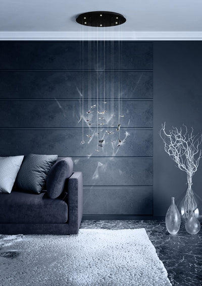 Eglo Adrados 8-Light Black LED Pendant Light in the room
