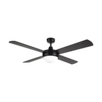 Brilliant Black Tempest-II 52'' AC 4-Blade Ceiling Fan with Light