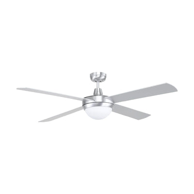 Brilliant Brushed Aluminium Tempest-II 52'' AC 4-Blade Ceiling Fan with Light