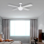 Brilliant White Tempest-II 52'' AC 4-Blade Ceiling Fan with Light