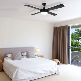 Brilliant Black Tempest-II 52'' AC 4-Blade Ceiling Fan with Light