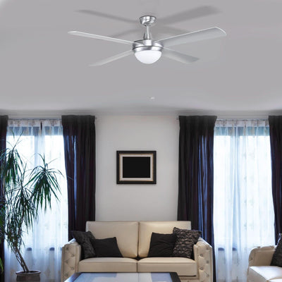Brilliant Brushed Aluminium Tempest-II 52'' AC 4-Blade Ceiling Fan with Light
