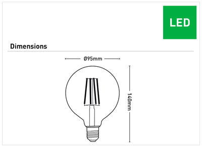 G95 Filament LED Globe