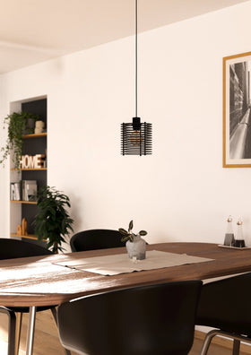 Segovia 3Lt Pendant Light in Black in the room