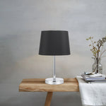 Modern Chrome Table Lamp — lifestyle