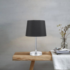 Modern Chrome Table Lamp — lifestyle