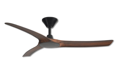 Aqua 3 IP66 DC Ceiling Fan 52 inch Matt Black with Koa Blades