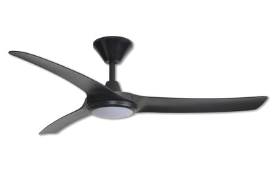 Aqua 3 IP66 DC Ceiling Fan 52 inch Matt Black with LED Light