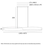 Arezzo 240Cm Linear Pendant Light