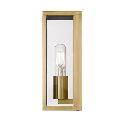 Arzano Outdoor Wall Light Small 1Lt in Antique Brass or