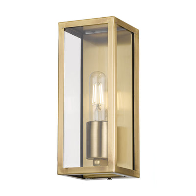Arzano Outdoor Wall Light Small 1Lt in Antique Brass or