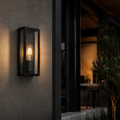 Arzano Outdoor Wall Light Small 1Lt in Antique Brass or Blac — lifestyle