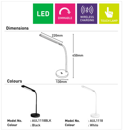 Zane Wireless Charging Task Lamp