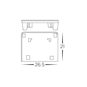 Acc. - End Caps to suit Shallow Low Voltage Track in Black Havit COmmercial - HCP-10291-SE-EC