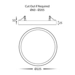 Auster White Dimmable 225mm Slim Oyster Light
