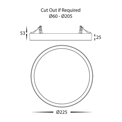 Auster White Dimmable 225mm Slim Oyster Light