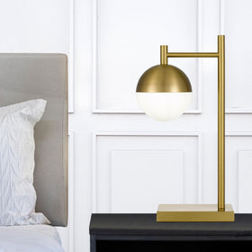 Basilo Table Lamp in Antique Gold or Black — lifestyle