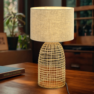 Bayz Table Lamp in Grey or Sand — lifestyle