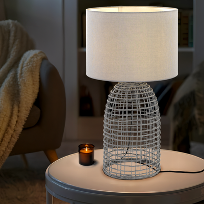 Bayz Table Lamp in Grey or Sand — lifestyle