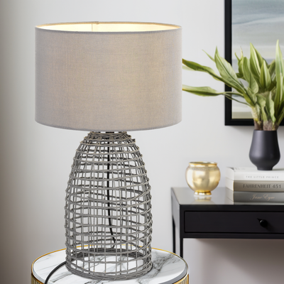 Bayz Table Lamp in Grey or Sand — lifestyle