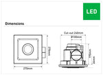 Emeline II Small Square Exhaust Fan with LED Light
