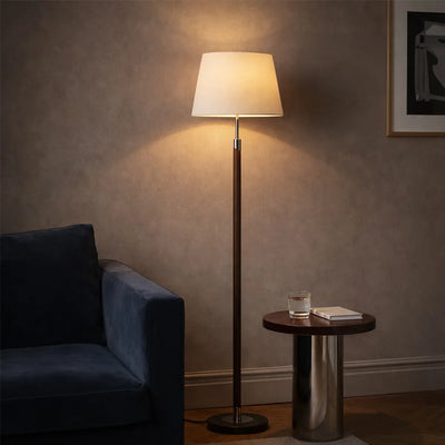 Traditional Timber Look Floor Lamp — lifestyle
