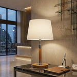Belmore Table Lamp in Teak or Walnut — lifestyle