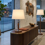 Belmore Table Lamp in Teak or Walnut — lifestyle