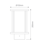 Domus BL-400 Bollard Head 76mm E27 Black