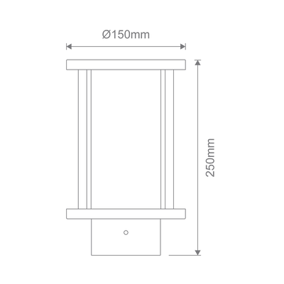 Domus BL-400 Bollard Head 76mm E27 Black