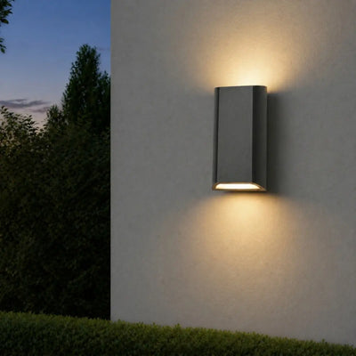 Bloc Outdoor LED Up/Down Wall Light — lifestyle