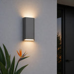 Bloc Outdoor LED Up/Down Wall Light — lifestyle