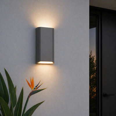 Bloc Outdoor LED Up/Down Wall Light — lifestyle