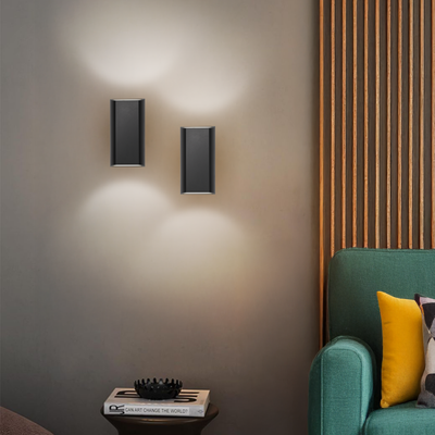 Bloc Outdoor LED Up/Down Wall Light — lifestyle