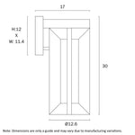 Brixon 30Cm Exterior Wall Light Small