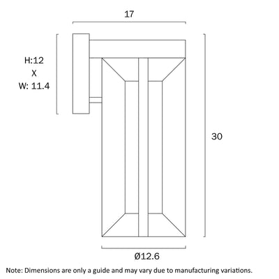 Brixon 30Cm Exterior Wall Light Small