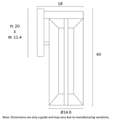 Brixon 40Cm Exterior Wall Light Large