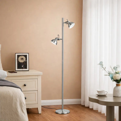 Traditional Double Adjustable Head Floor Lamp — lifestyle