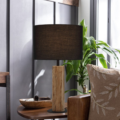 Chad Table Lamp Wood Black — lifestyle