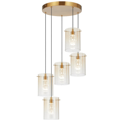 Crevil 5 Pendant Light — Antique Gold
