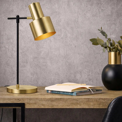 Croset Table Lamp in Black & Gold — lifestyle