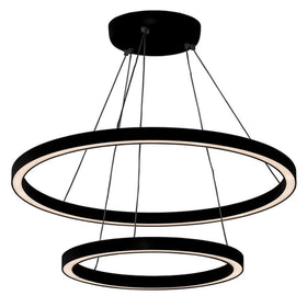 Circa Double LED Pendant Light 65w 800mm+500mm in Black/White Havit Commercial - HCP-65X13X, HCP-65X13X