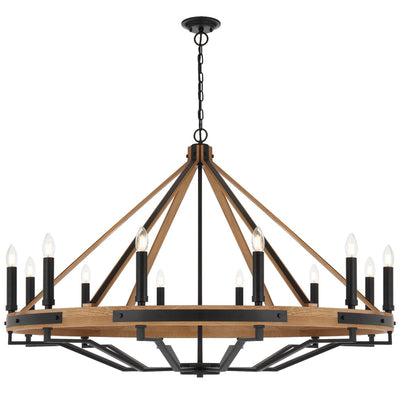 Darien 12 Pendant Light — Wood| Black