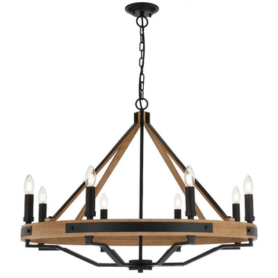 Darien 8 Pendant Light — Wood| Black