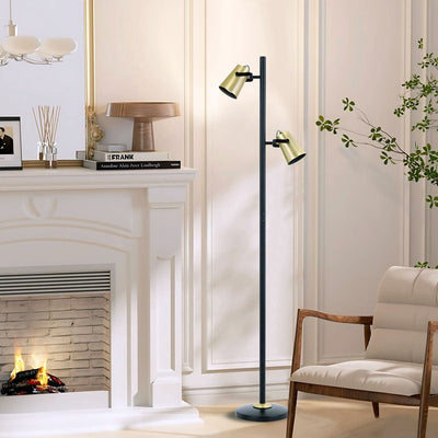 Deny 2 Light Floor Lamp Black — lifestyle