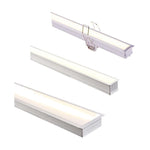 Deep Recessed Square Aluminium Profile Small/Medium/Large IP20 in Silver Havit Commercial